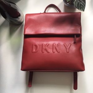 DKNY Tilly medium leather backpack purse 👜 red